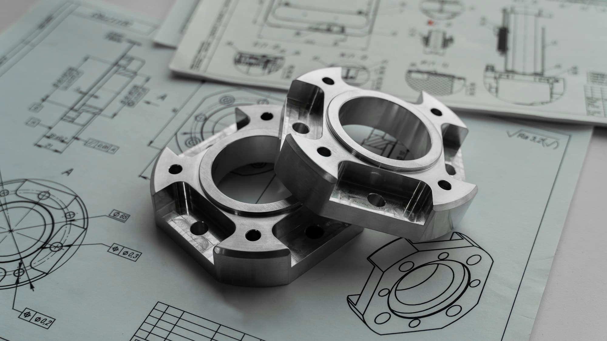 Precision mechanical components with engineering documentation